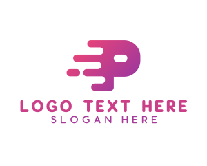 Modern - Fast Digital Letter P logo design