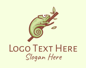 Lizard - Green Chameleon Branch logo design