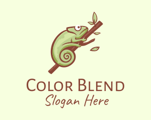 Chameleon - Green Chameleon Branch logo design