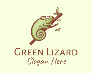 Iguana - Green Chameleon Branch logo design