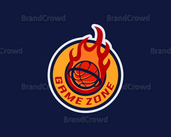 Basketball Fire Ring Logo