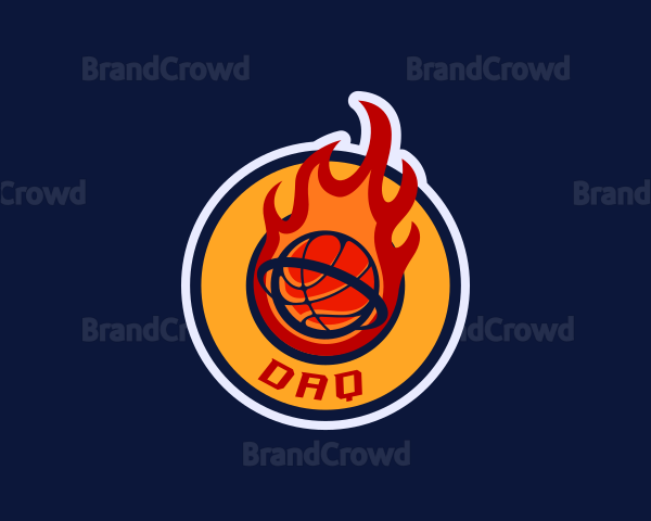 Basketball Fire Ring Logo