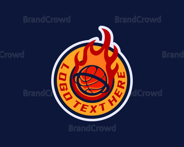 Basketball Fire Ring Logo