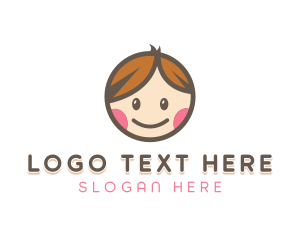 Smiling Cute Children Kids Logo