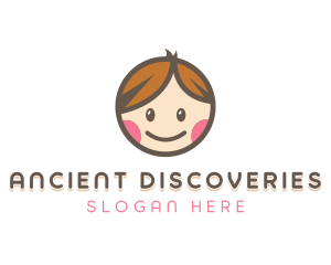 Smiling Cute Children Kids logo design