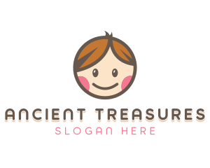 Smiling Cute Children Kids logo design