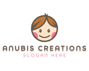 Smiling Cute Children Kids logo design