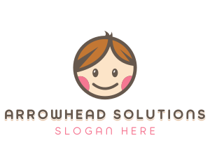 Smiling Cute Children Kids logo design