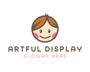 Smiling Cute Children Kids logo design