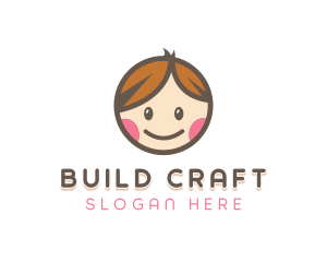 Smiling Cute Children Kids logo design