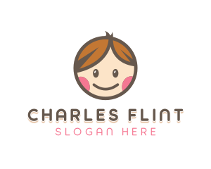 Smiling Cute Children Kids logo design