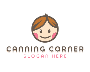 Smiling Cute Children Kids logo design