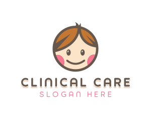 Smiling Cute Children Kids logo design