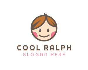 Smiling Cute Children Kids logo design