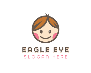 Smiling Cute Children Kids logo design