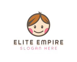 Smiling Cute Children Kids logo design