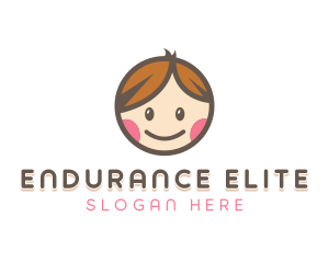 Smiling Cute Children Kids logo design