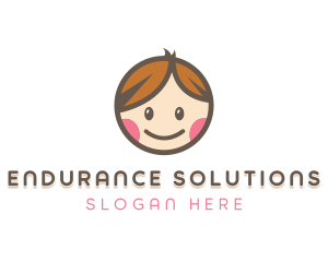 Smiling Cute Children Kids logo design