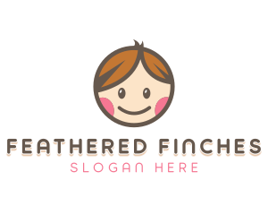 Smiling Cute Children Kids logo design