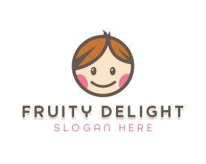 Smiling Cute Children Kids logo design