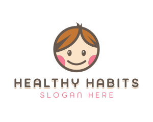 Smiling Cute Children Kids logo design