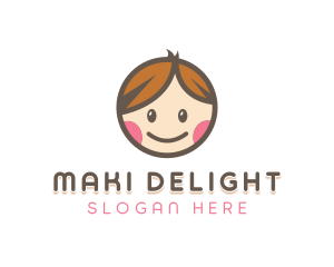 Smiling Cute Children Kids logo design