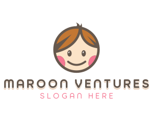 Smiling Cute Children Kids logo design