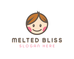 Smiling Cute Children Kids logo design