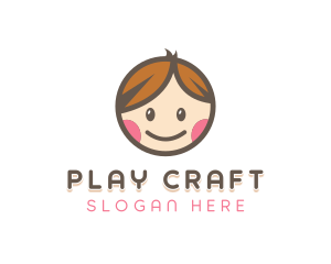 Smiling Cute Children Kids logo design