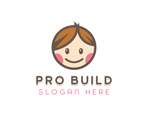 Smiling Cute Children Kids logo design