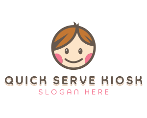 Smiling Cute Children Kids logo design