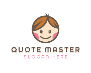 Smiling Cute Children Kids logo design