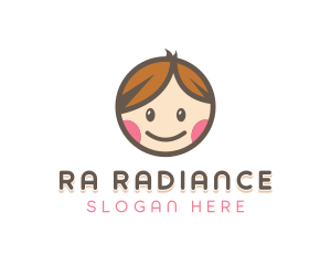 Smiling Cute Children Kids logo design