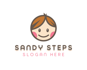 Smiling Cute Children Kids logo design