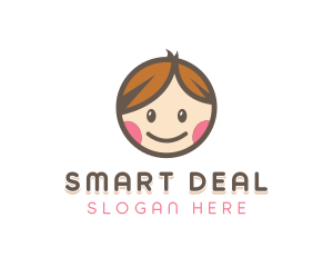 Smiling Cute Children Kids logo design