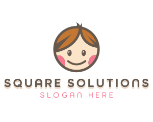 Smiling Cute Children Kids logo design