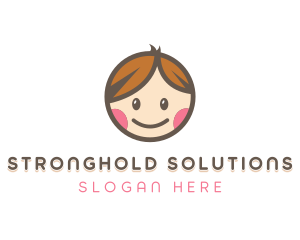 Smiling Cute Children Kids logo design