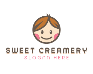 Smiling Cute Children Kids logo design