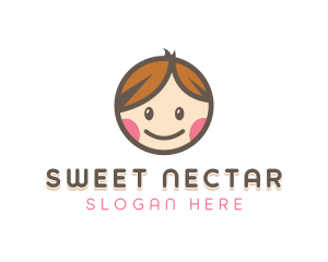 Smiling Cute Children Kids logo design