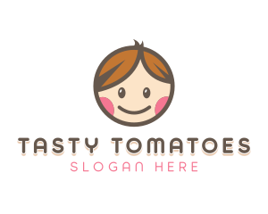 Smiling Cute Children Kids logo design