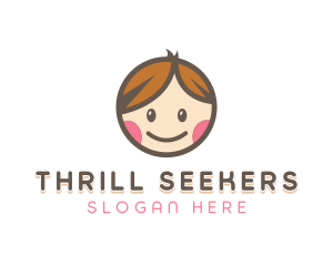 Smiling Cute Children Kids logo design