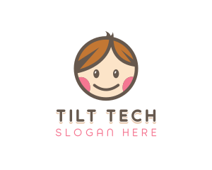 Smiling Cute Children Kids logo design