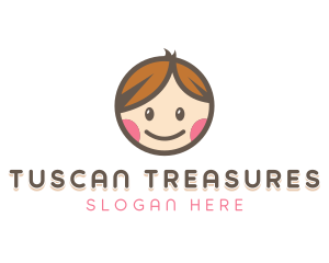 Smiling Cute Children Kids logo design