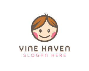 Smiling Cute Children Kids logo design