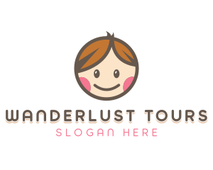 Smiling Cute Children Kids logo design