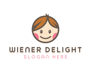 Smiling Cute Children Kids logo design