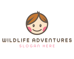 Smiling Cute Children Kids logo design