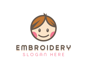 Smiling Cute Children Kids logo design