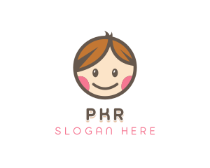 Smiling Cute Children Kids logo design