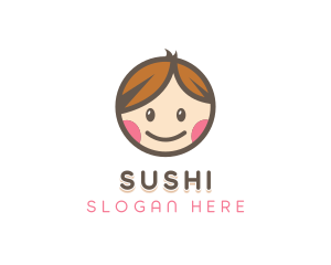 Smiling Cute Children Kids logo design